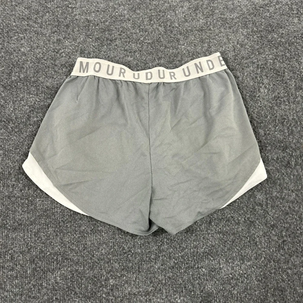 Under Armour Athletic Shorts Womens Size Small Gray HeatGear Loose Fit Running